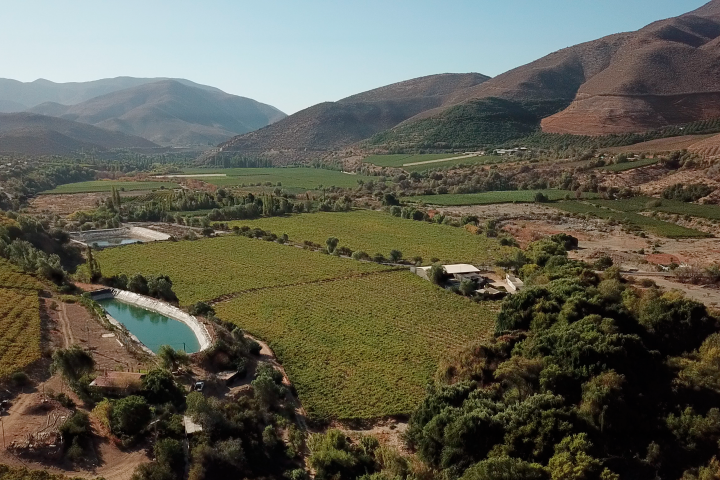 Agricultural valley in Chile surrounded by the Atacama landscape